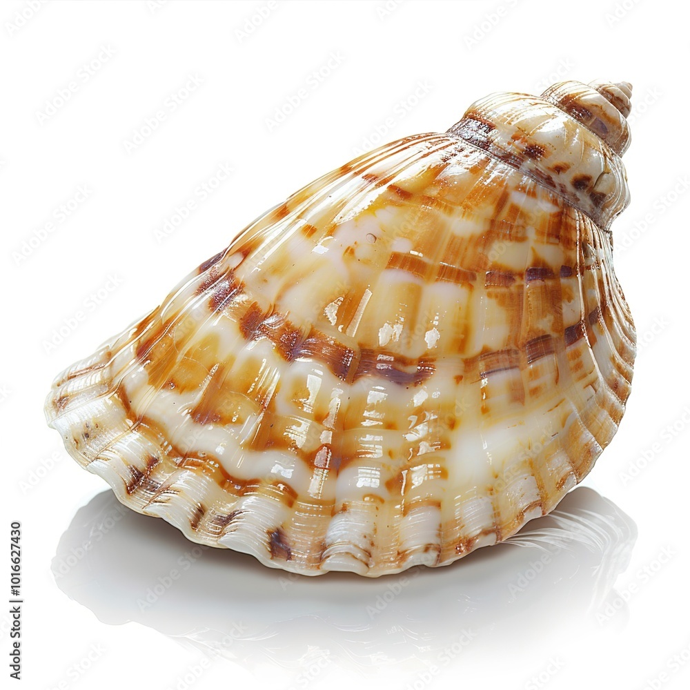 Obraz premium surface seashell is glossy isolated on white 