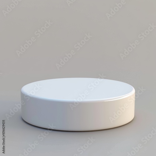 Minimalist 3D Element - Simple White Circular Platform for Modern Design and Display