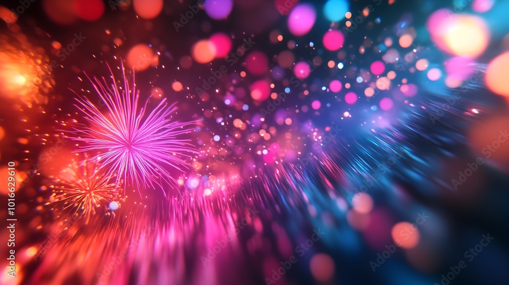 Vibrant and Futuristic Neon Themed New Year s Eve Fireworks Display with Bright Colorful and Electrifying Lighting Effects for a Lively Vibrant and Futuristic Neon Themed New Year s Eve Fireworks Display with Bright Colorful and Electrifying Lighting Effects for a Lively