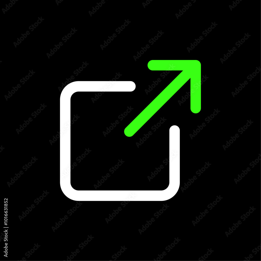 External link, hyperlink vector icon in line style design for website, app, UI, isolated on black background. Editable stroke. Vector illustration. External link, hyperlink vector icon in line style design for website, app, UI, isolated on black background. Editable stroke. Vector illustration.