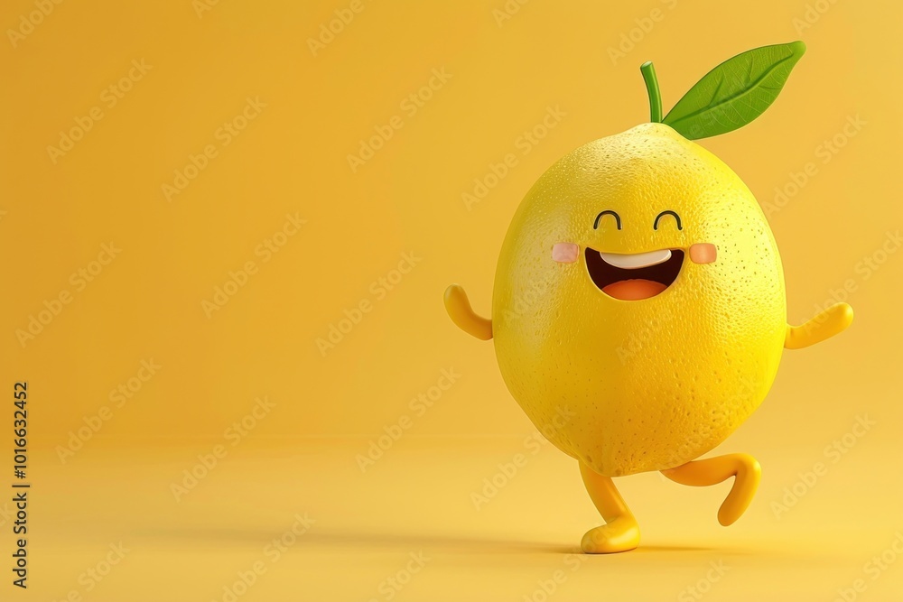 3d Lemon character cartoon fruit lemon. 3d Lemon character cartoon fruit lemon.