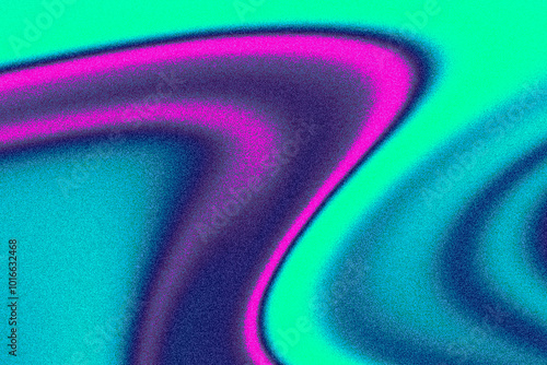 Abstract Neon green, pink, blue grainy digital noise gradient background photo