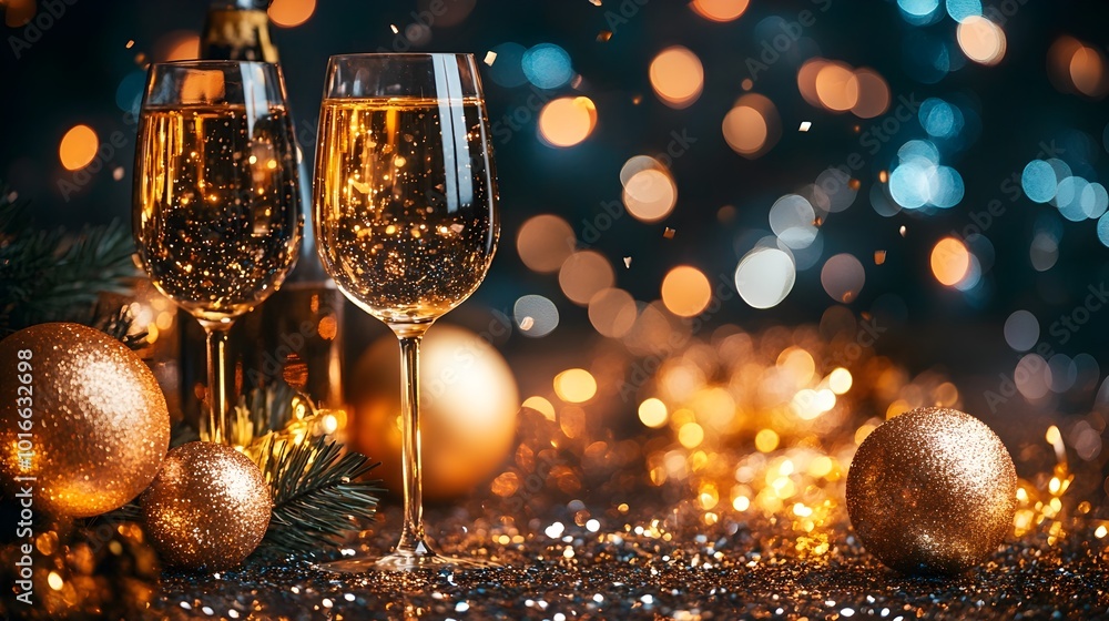 Glittery New Year with Shimmering Confetti Glowing a Sparkling Party Scene Festive and Joyous Atmosphere for Welcoming the New Year Glittery New Year with Shimmering Confetti Glowing a Sparkling Party Scene Festive and Joyous Atmosphere for Welcoming the New Year