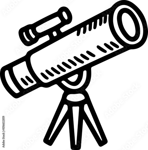 Vector Illustration of a Telescope on a Tripod