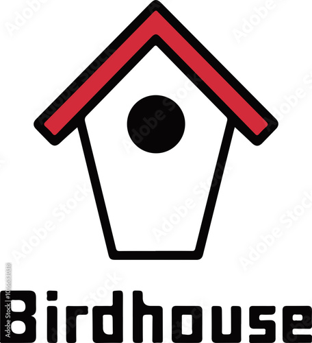Minimalist Birdhouse Design in Vector Style