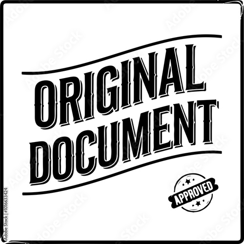 Stylized Vector of Original Document with Approval Stamp