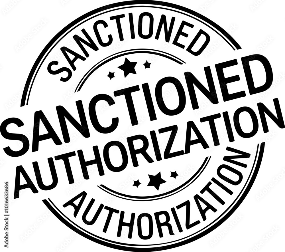 Sanctioned Authorization Stamp Vector Design Sanctioned Authorization Stamp Vector Design
