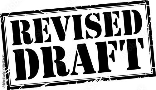Bold Vector Stamp with 'Revised Draft' Text