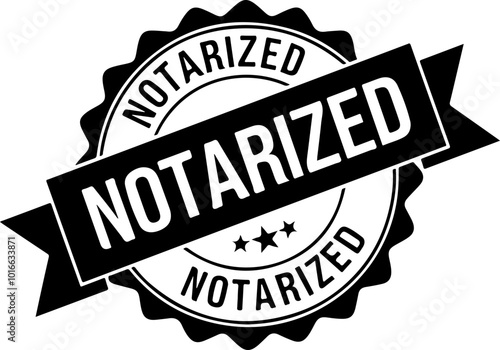 Vector Seal Design with Notarized Text and Elements