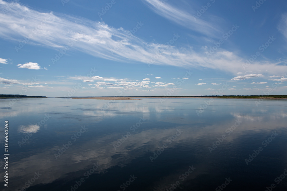 Russia Krasnoyarsk Krai Yenisei cloudy summer day