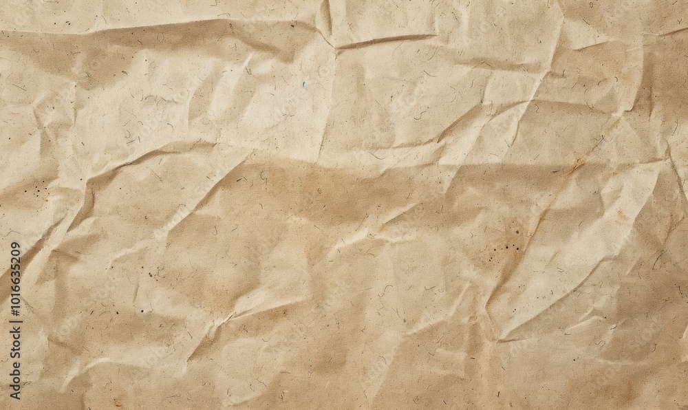 Obraz premium Wrinkled brown paper texture background. Crumpled natural material concept.