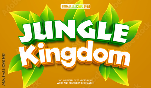Editable 3d text style effect - Jungle Kingdom text effect Template