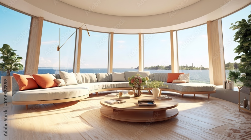 Fototapeta premium The modern simple design style sitting room composed of sofa and coffee table,generated with AI.