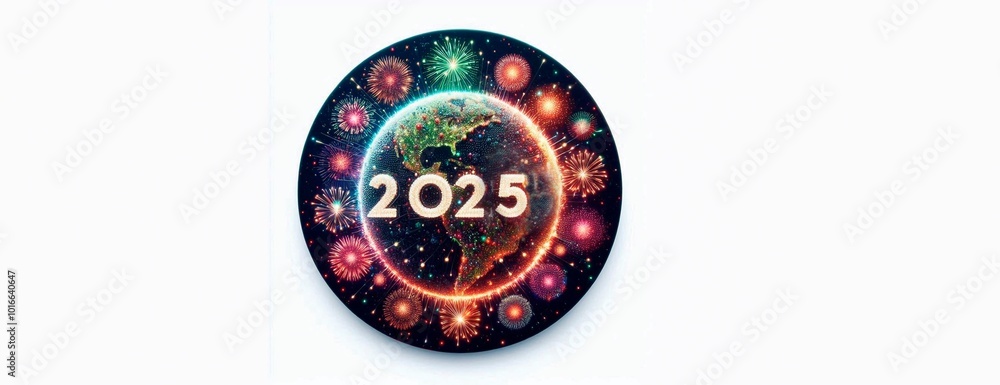 A picture of fireworks that says 2025 A picture of fireworks that says 2025