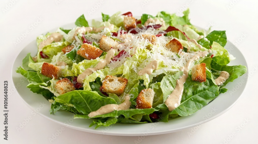 Caesar Salad on a White Plate Caesar Salad on a White Plate