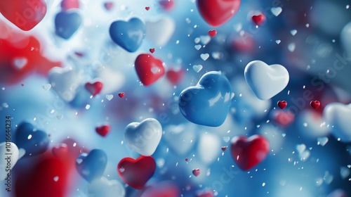 Background of hearts in various colors