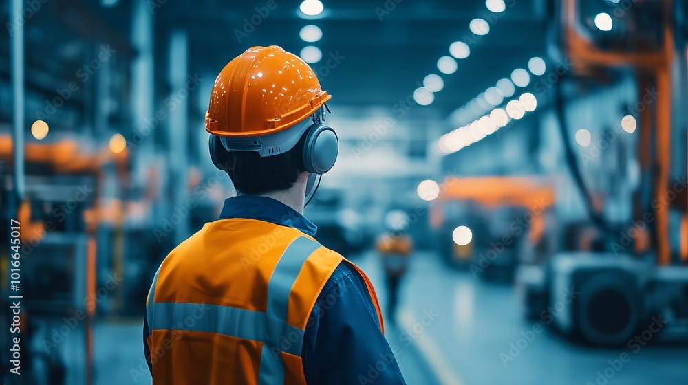 Industrial Worker in a Factory Setting Industrial Worker in a Factory Setting
