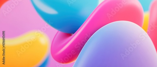 Colorful abstract shapes with smooth curves and gradients, perfect for design backgrounds.