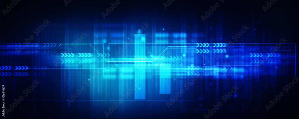 2d illustration Abstract futuristic electronic circuit technology background 2d illustration Abstract futuristic electronic circuit technology background