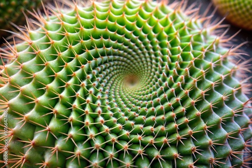 Close-up of spiral cactus with detailed texture