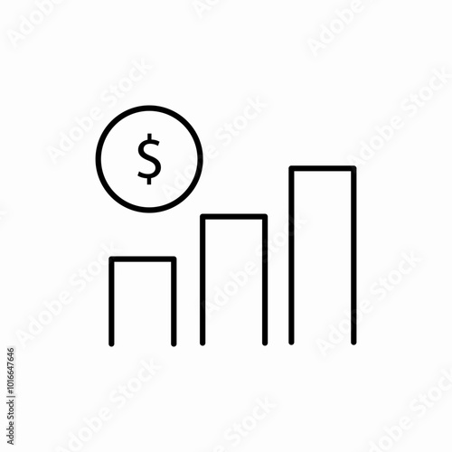 increased revenue icon sign vector