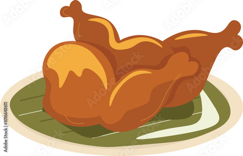 Ayam Percik Malaysia Asian Food Illustration