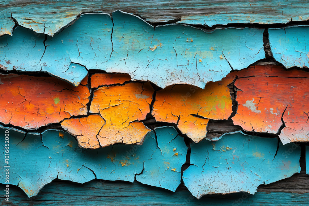 Macro photography of peeling paint on old wood Macro photography of peeling paint on old wood