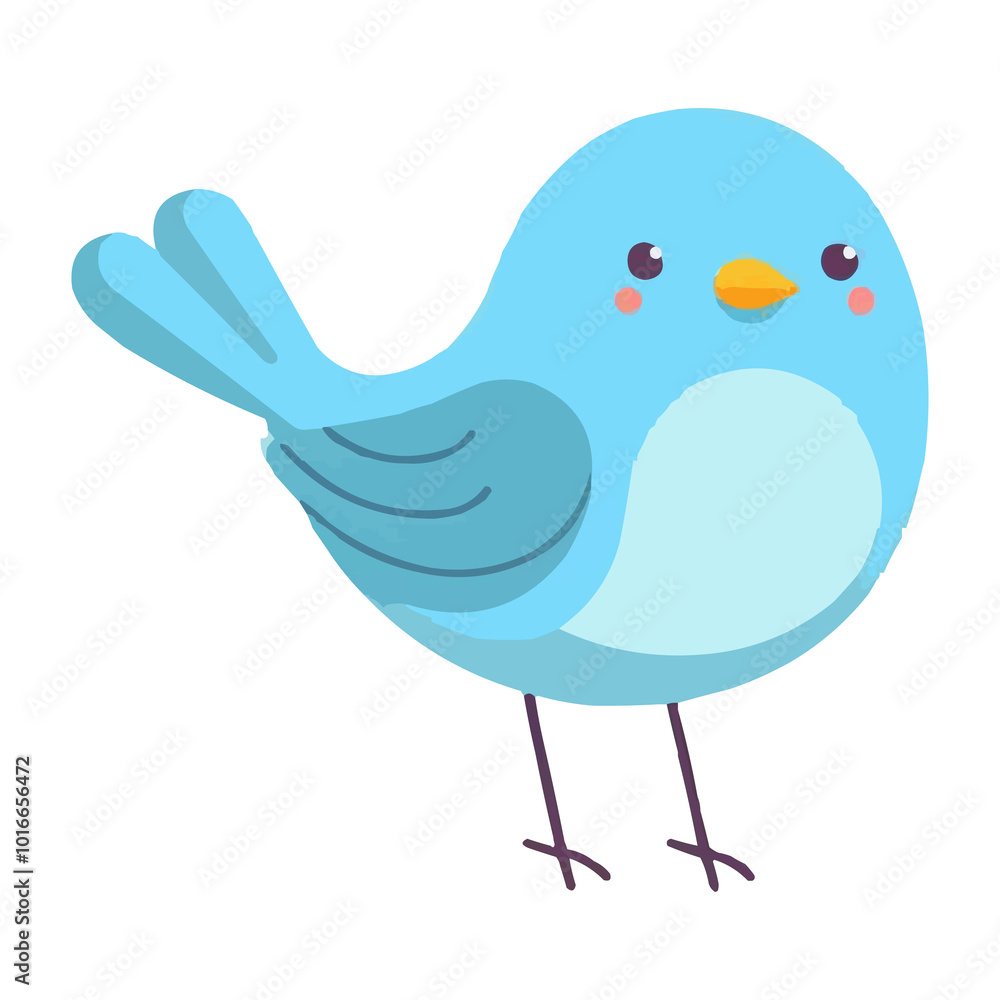 Cute Bird Vector Illustration in the Spring Animals Theme on White Background Cute Bird Vector Illustration in the Spring Animals Theme on White Background