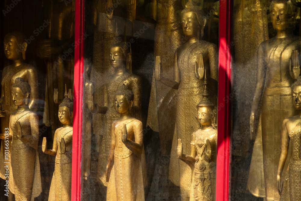 Golden Buddha Statue in Wat Mangkon Kamalawat known as Wat Leng Noei Yi, is the largest and most important Chinese Buddhist temple and hosts celebrations of a number of year-round events