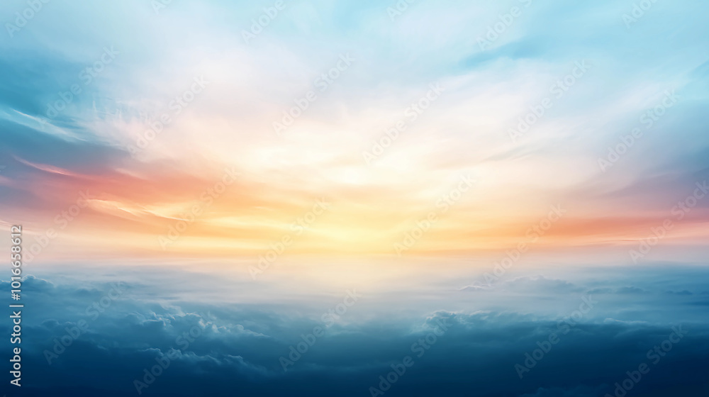 Fototapeta premium Beautiful Sunset Sky with Clouds Above