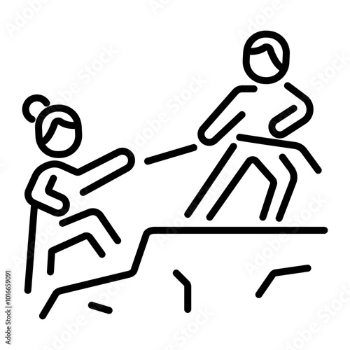 A character based linear icon of positive reinforcement 