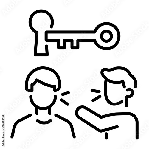 Resolving dispute icon in line style 