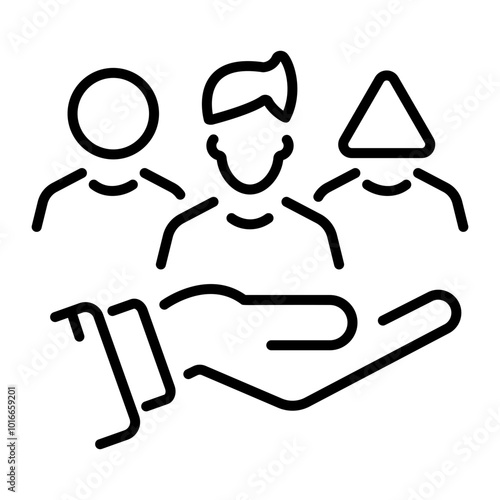 Inclusivity icon in outline style 