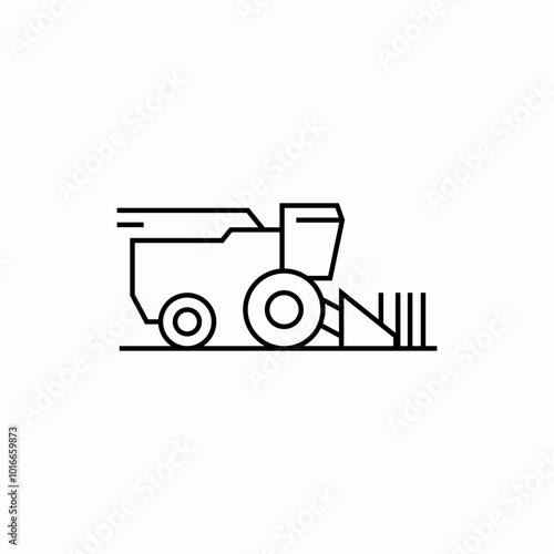 combine harvester icon sign vector