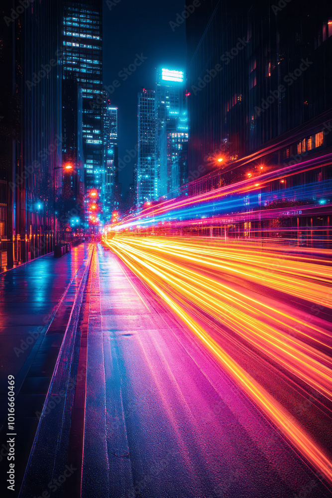 Fototapeta premium Neon light streaks,