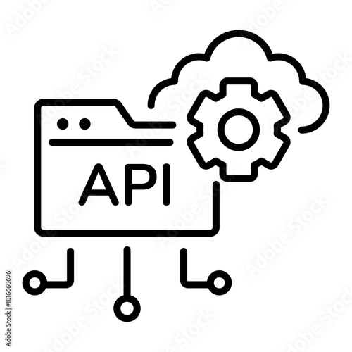 Api integration icon in line style 