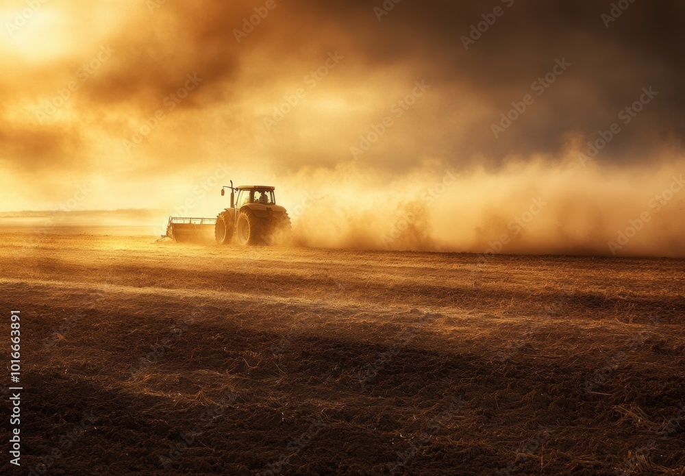 Fototapeta premium Tractor in Dust.
