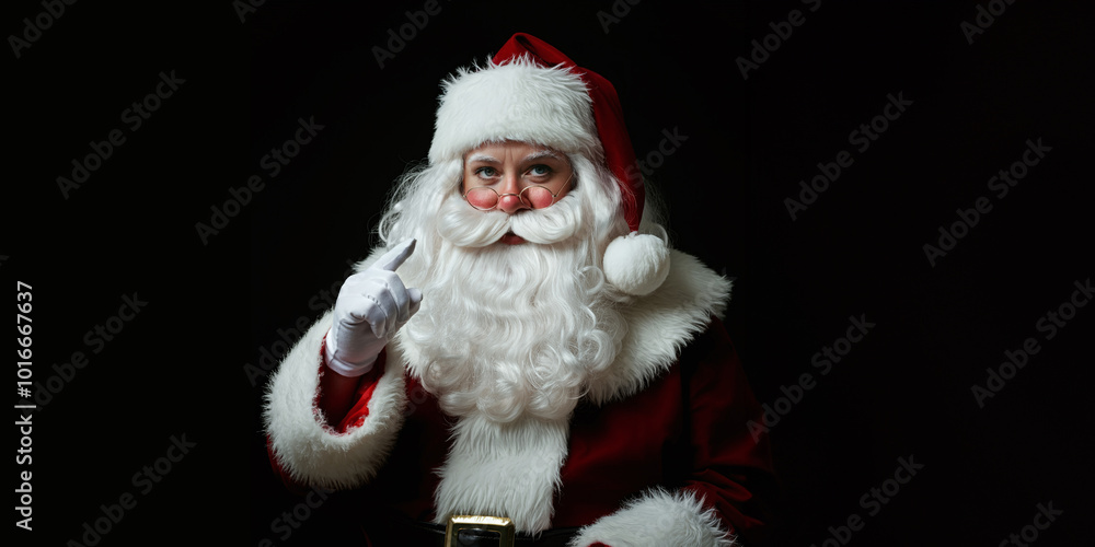 Traditional Santa Claus Pointing at Something Traditional Santa Claus Pointing at Something