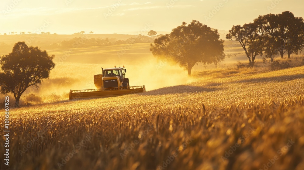 Fototapeta premium Harvesting Sunset.