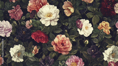A beautiful floral flower plant wallpaper featuring colorful blossom and botanical pattern background
