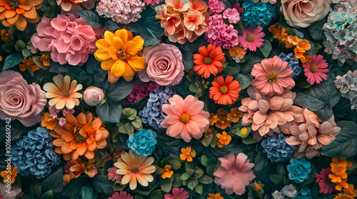 Wallpaper Mural A beautiful floral flower plant wallpaper featuring colorful blossom and botanical pattern background Torontodigital.ca