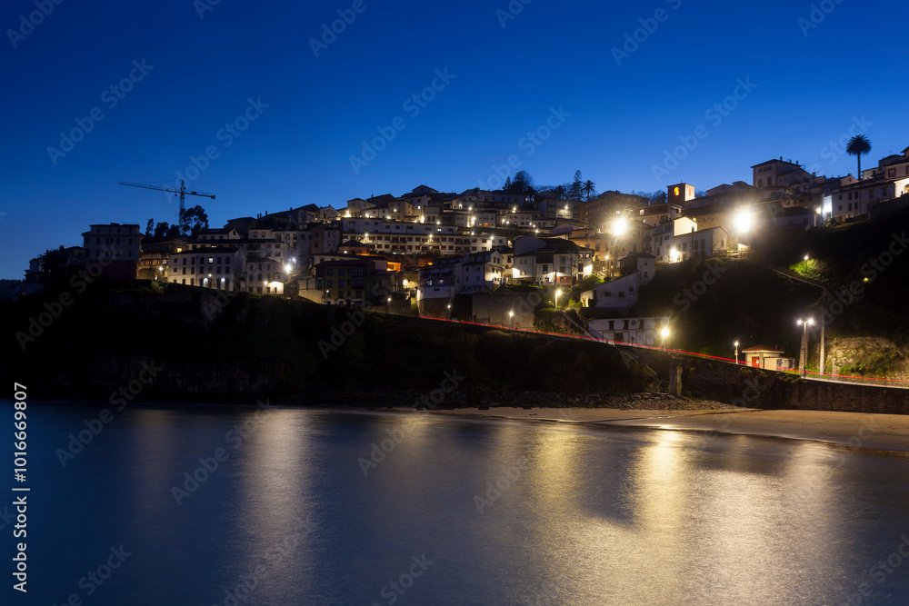 Nightffall in Lastres, Asturias, Spain Nightffall in Lastres, Asturias, Spain