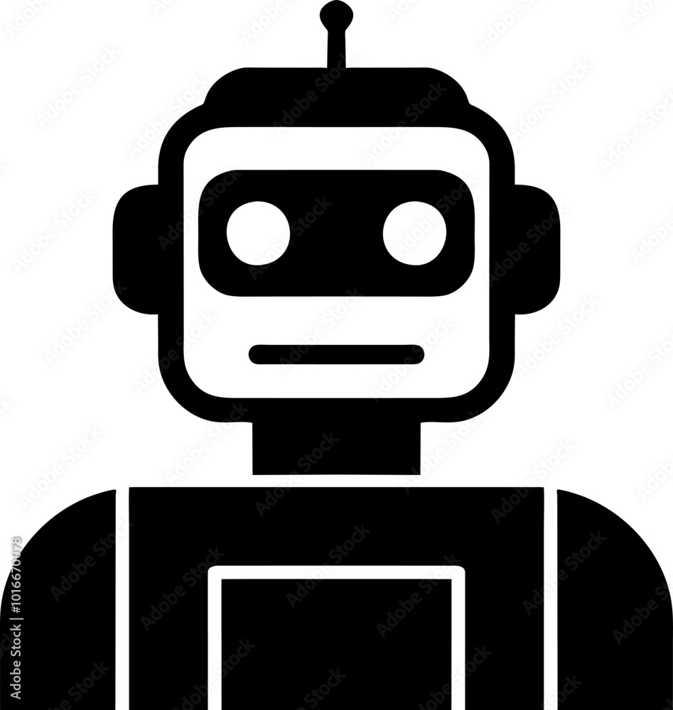 Illustration of Robot Icon in Flat Style. Illustration of Children's Toy Illustration of Robot Icon in Flat Style. Illustration of Children's Toy
