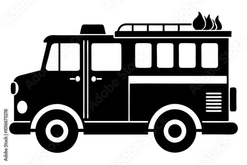 Fire Truck Silhouette vector illustration