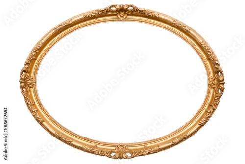 Oval frame vintage jewelry photo white background.