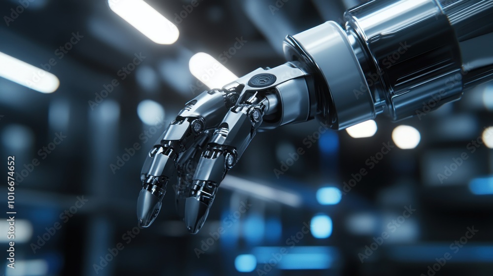 Fototapeta premium A close-up of a robotic hand showcasing advanced technology and design.