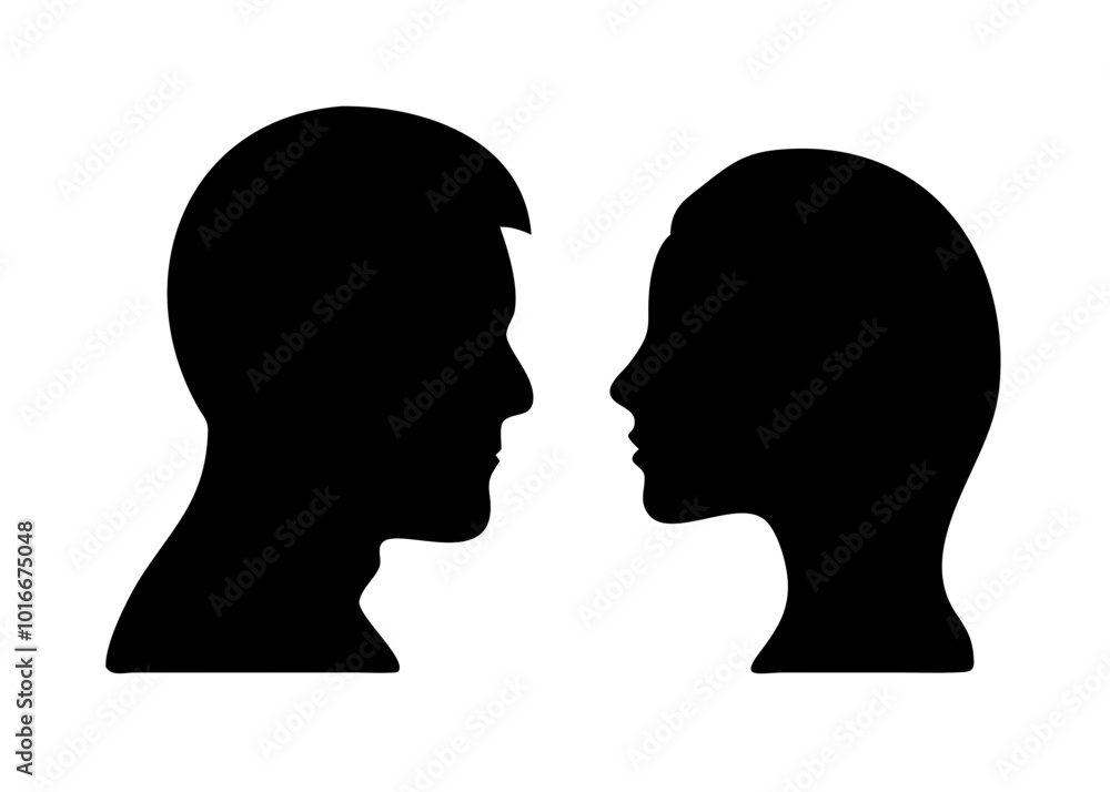 Vector man and woman looking at each other
Vector man and woman looking at each other