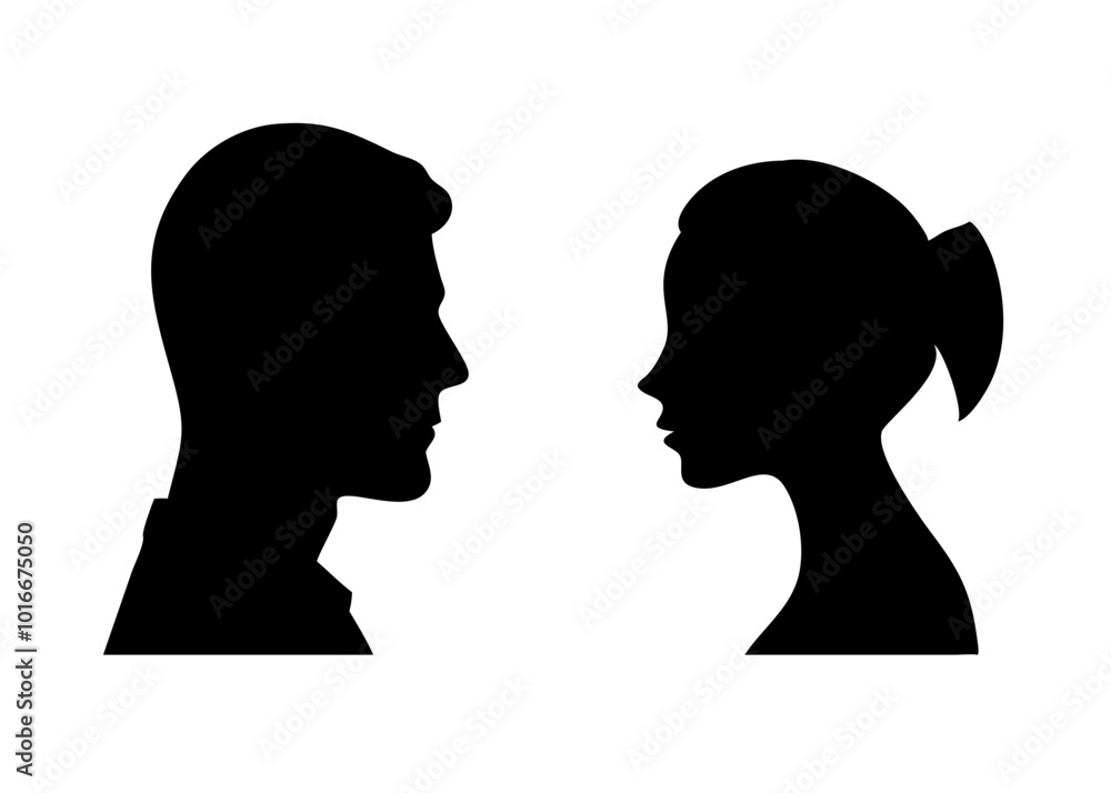 Vector man and woman looking at each other
Vector man and woman looking at each other