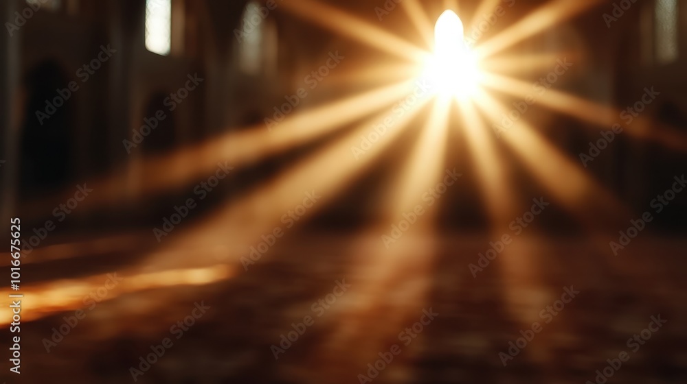 A beautifully captured scene where golden sunlight streams dynamically through a church window, casting radiant patterns on the floor of the quiet, empty room. A beautifully captured scene where golden sunlight streams dynamically through a church window, casting radiant patterns on the floor of the quiet, empty room.