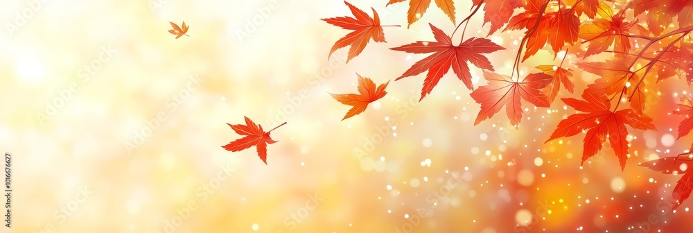 This autumn sale banner background includes red leaves, autumn nature promo elements, and modern design elements. Stock photo. This autumn sale banner background includes red leaves, autumn nature promo elements, and modern design elements. Stock photo.